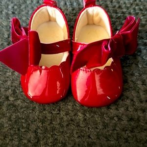 Baby girl red Christmas shoes